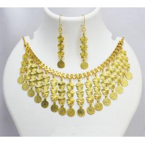 Martasha designer islamique ramadan spécial plaqué or EAU bijoux spécial dubai bijoux collier boucle d'oreille ensemble - Product Image 2