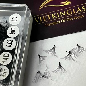 Extensions de cils synthétiques pré-faits 14D, courbure CC/DD/M/L, 0,03-0,05 mm, pour cils longs naturels noir mat, vente en gros - Product Image 3