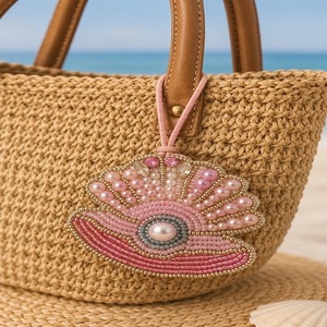 Vintage Style Seed Beads <b>Bag</b> <b>Charm</b> For Luxury Handbags Trendy Seed Beads <b>Bag</b> <b>Charm</b> With Unique Handmade Artwork - Product Image 4