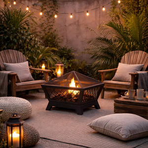 <b>Fire</b> <b>Pit</b> with Heat Resistant Paint Freestanding Design Coal/Wood Burning Outdoor Heater - Product Image 1