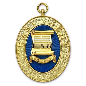 Custom Shriners <b>Masonic</b> Name Badge Gold Chain Jewel Personalized Rank Lodge Name City State Rhinestone Regalia - Product Image 5
