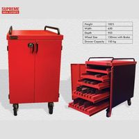 Armoire d'outillage de presse plieuse CNC robuste avec portes verrouillables Chariot de stockage d'outils en acier d'une capacité de 150kg pour atelier industriel