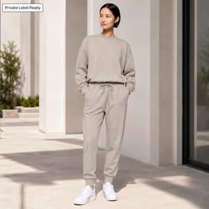 Ensemble de survêtement unisexe décontracté deux pièces, fabrication OEM, marque privée, vente en gros, vêtements de détente - Product Image 3
