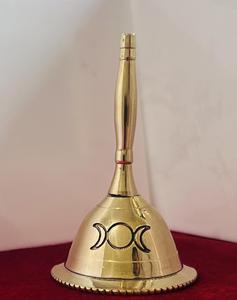 Campana de Altar Triple Luna para Oración, de Latón, de 3 Pulgadas, Sonora, Campana de Llamada de Latón, de los Consignatarios Indios - Product Image 5