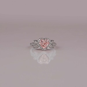 Luxury Custom Lab Grown Diamond Heart Shape Cut Ring 14k <b>Solid</b> Gold Gold Plating Engagement Women Cut Ring - Product Image 1