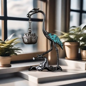 Brûleur d'encens suspendu en céramique Kraft World Premium Crane, support de lotus, aromathérapie, décoration d'intérieur - Product Image 4
