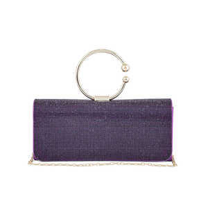 Purple P24329 Fancy <b>Evening</b> <b>Bag</b> with Shoulder Strap - Product Image 3