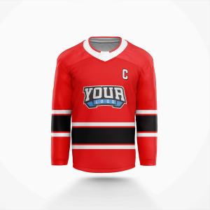 Maillot de hockey sur glace de haute qualité, dernier design, nouvelle arrivée, en polyester, broderie personnalisée, sublimation - Product Image 2