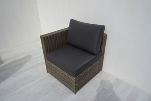 SF00053โซฟาในสวน5-Seater ทันสมัยสีเทาเข้ม1โต๊ะกาแฟพร้อมกระจกนิรภัยสำหรับห้องนั่งเล่นกลางแจ้งโรงแรมวิลล่าใช้ - Product Image 6