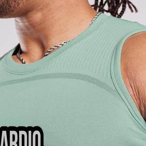 Camiseta de punto de manga corta con cuello redondo para hombre, 100% algodón lavado, transpirable, color verde menta, estilo casual, teñido liso. - Product Image 2