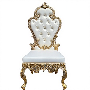 Silla de Trono de Metal de Lujo para Bodas Reales, Blanca y Dorada, de Rajhans Manufacturers - Product Image 1