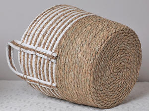 High Quality Water Hyacinth Seagrass Storage Basket Planter, Natural Handwoven Wicker Flower Pot, Eco-Friendly Rustic Decor - Product Image 3