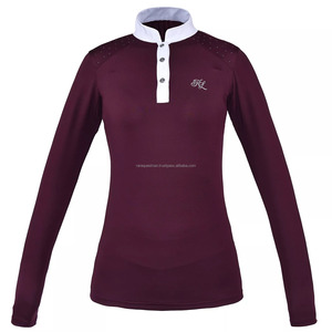 OEM Black Competition Latest Wholesale Sport Shirt Horse Riding Tops Long Sleeves <b>Equestrian</b> Riding Shirt - Product Image 2