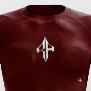Camiseta Deportiva de Manga Corta Color Granate para Hombre, con Logotipo Blanco Sublimado, de Secado Rápido, en Spandex/Poliéster, Cuello Redondo - Product Image 6