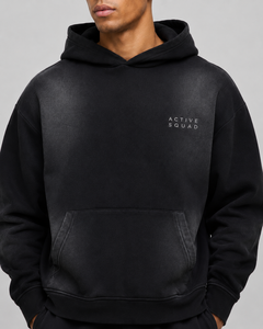 Sudadera Unisex Active Squad Negra con Cuello Redondo, Cierre de Cremallera, Corte Regular, Casual, con Bolsillo Frontal, Logotipo Termotransferido, Forrada para Invierno - Product Image 6