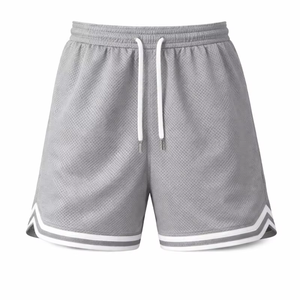 กางเกงขาสั้นผู้ชายผ้าโพลีเอสเตอร์ 100% ระบายอากาศ แห้งเร็ว สวมใส่สบาย เหมาะสำหรับออกกำลังกายหรือใส่ลำลอง เอวกลาง  รับสกรีนโลโก้  ความยาวระดับเข่า - Product Image 1