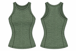 Custom Women's Ribbed Square Neck Crop Tank <b>Top</b> Fitted Sleeveless Private Label Wholesale - Product Image 2