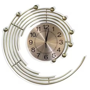 Modern <b>Metal</b> Wall <b>Clock</b> Abstract Geometric Design Quartz Analog Silent Living Room Decor Hanging Style <b>Clock</b> - Product Image 2