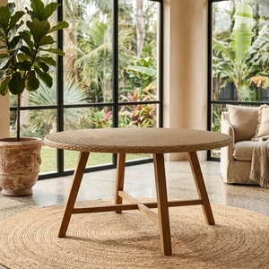 New Modern Minimalist Solid Wood <b>Round</b> 4-Seater Eco-Friendly Dining <b>Table</b> for Indoor/<b>Outdoor</b> Use - Product Image 4