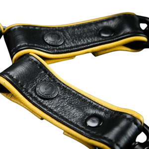 Black <b>Leather</b> <b>Harness</b> With Adjustable Straps And Metal Buckle For BDSM Use - Product Image 6