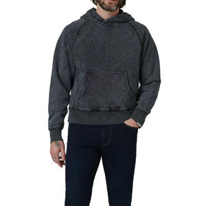 <b>Men's</b> Embroidered Plus Size Winter Hoodies & Sweatshirts 100% Cotton Zipper-Up Custom Stone Acid Wash Winter Hooded Wear - Product Image 2
