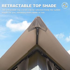 Carpa de Jardín de 10x14 Pies con Doble Techo, Estructura Metálica Resistente, Cortinas de Privacidad y Mosquiteras, Gazebo y Pérgola - Product Image 4