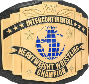 Cinturón de Lucha Libre Intercontinental de la WWE, de Cuero Genuino con Hebilla de Aleación Dorada y Cristales de Imitación - Product Image 4