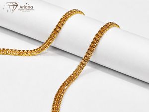 Cadena de Cristal con Pedrería ARIANA de 4MM y 2 Filas, Color Negro, Dorado, Rojo y Azul, para Coser en Prendas, Accesorios DIY y Novias - Product Image 4