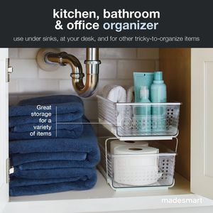 2-Tier Under Cabinet Organizer with Pull- for Cleaning Supplies & Undersink <b>Storage</b> Including Sponges & Bottles - Product Image 4