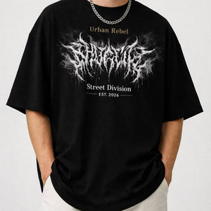 Camiseta de algodón 100% para hombre al por mayor, de lujo, 300G, unisex, con logo personalizado, cuello simulado, lisa, oversize, de corte holgado, de alto gramaje y transpirable. - Product Image 6