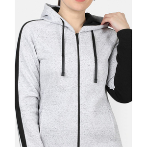 Conjunto deportivo de dos piezas para mujer, con top corto de manga larga con cremallera y pantalones deportivos con bolsillos, conjunto de chándal de algodón para mujer - Product Image 3