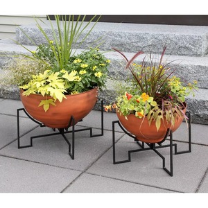 Pot de fleurs L 24 x W24 x H28 cm avec motif plume, jardinière d'intérieur pour plantes vertes, décoration de bureau - Product Image 5