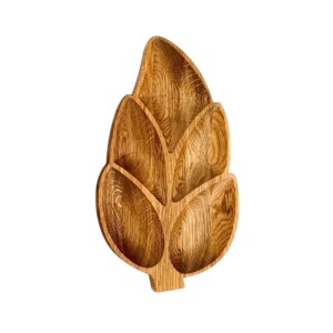 Plateau de service en bois artisanal en forme de citrouille, plateau en bois sectionnel pour collations, noix, fruits secs et bonbons, décoration - Product Image 4