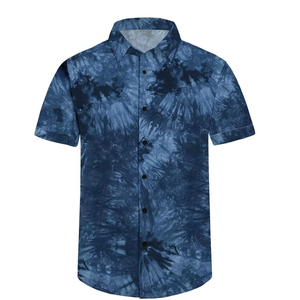 Chemises hawaïennes surdimensionnées à manches courtes pour hommes, imprimées sur mesure, de haute qualité, respirantes et à séchage rapide, en sergé, pour le printemps et l'été - Product Image 1