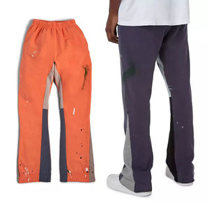 Pantalon de survêtement OEM en molleton bouclette de coton épais, style jogger évasé et ample, avec effet éclaboussures de peinture personnalisées, pour hommes - Product Image 1