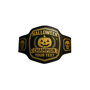 Customizable Halloween Champion Belt Pumpkin Skull Design Personalized Wrestling Title Belt Spooky Gift Belts For Fans - Product Image 1