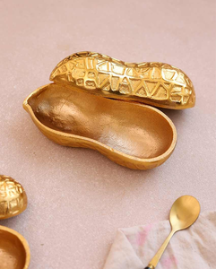 Juego de 2 bandejas de lujo doradas de aluminio con forma de cacahuete, platos decorativos para aperitivos, cuencos para frutos secos, para mesa de alta gama - Product Image 5