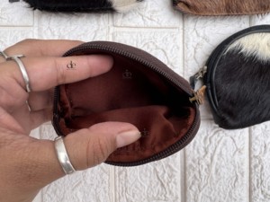 Porte-monnaie élégant en cuir de vachette véritable, pochette demi-lune en cuir de style western, pochette à monnaie unisexe - Product Image 6