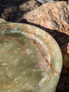 Plateau en onyx, 8 pouces, plat unique en pierre naturelle, pour la cuisine, la décoration de la maison, la vaisselle de restaurant, cadeau - Product Image 4