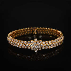 Bracelet de luxe en diamant de laboratoire pour femme, plaqué or, taille ronde, certifié IGI, bracelet de créateur, bijoux de mariage - Product Image 4