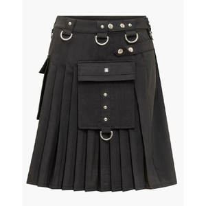 กระโปรงผ้าฝ้ายมีกระเป๋าสำหรับผู้หญิง2026สีดำแบบทันสมัยระบายอากาศได้ดีใช้งานได้อเนกประสงค์ - Product Image 3