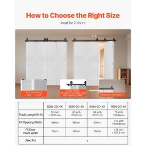 ชุดรางประตูบานเลื่อนแบบพับได้ 76 นิ้ว สำหรับงานหนัก ติดตั้งง่าย ใช้งานได้อย่างราบรื่นและเงียบ - Product Image 6