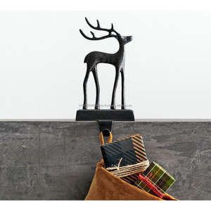 Soporte de calcetín de Navidad de estrella de alambre creativo con base de madera de acacia real ligero en peso nueva tendencia 2024 soporte de calcetín diseñado - Product Image 4