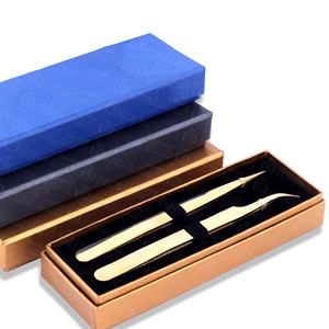Pinces à cils professionnelles avec boîte d'emballage, ensemble de pinces à cils de précision en acier inoxydable, emballage personnalisé, OEM, étiquette privée - Product Image 3