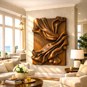 Hand Carved Wall Art Farmhouse 3D Wood Wall Art For Bedroom Livingroom Entryway Rustic Ambience - Product Image 5