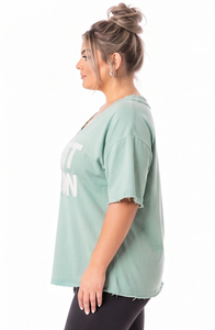 Gym Fitness Plus Size T Shirt <b>Distressed</b> Hem Embroidered Tee Loose Fit Short Sleeve Tee <b>Top</b> 100% Cotton Polyester Summer T-Shirt - Product Image 3