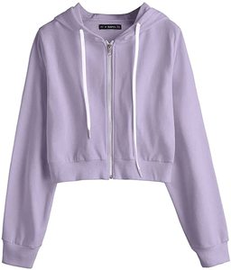 Sudadera Corta Informal de Nuevo Diseño, Sudaderas Extra Grandes para Mujer, Sudadera Corta de Algodón con Ribetes - Product Image 1