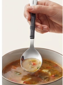 Minimalist Metal Flatware Set Spoon Fork <b>Knife</b> With Black Forged Handle Dishwasher <b>Safe</b> For Camping Use - Product Image 4