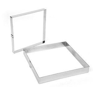 Juego de Moldes para Pastel Cuadrados de Acero Inoxidable, 2 Piezas, Antiadherentes, Aptos para Horno, Ecológicos, Hechos a Mano - Product Image 3