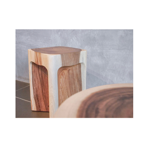 Customized Solid Suar Wood Geometric <b>Stool</b> Table Minimalist Handcrafted Accent Furniture for Modern Home Living Room Decor Art - Product Image 2